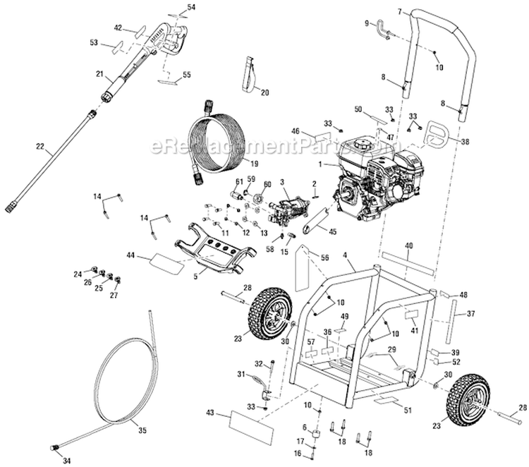 Page A Diagram and Parts List for UT80546  Homelite Pressure Washer