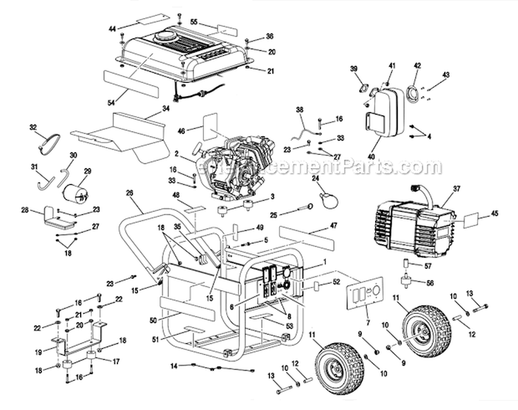 Page A Diagram and Parts List for UT903611  Homelite Generator