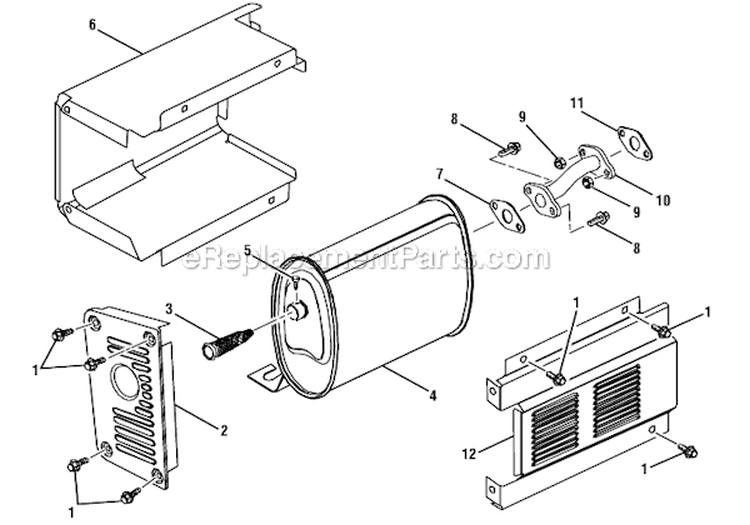 Air Cleaner Assembly Diagram and Parts List for UT9C5000D  Homelite Generator