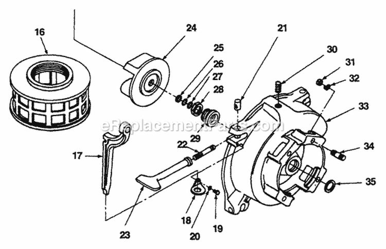 Impeller_Housing Diagram and Parts List for VTP4A UT-01605-A Homelite Water Pump