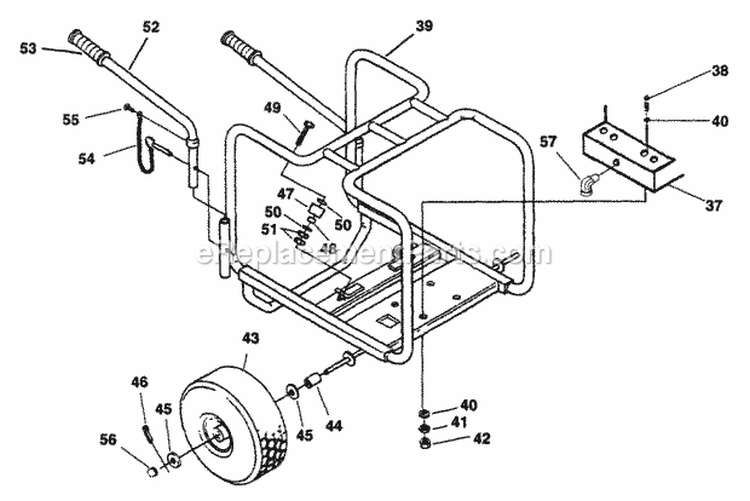 Frame Diagram and Parts List for VTP4 UT-01605 Homelite Water Pump
