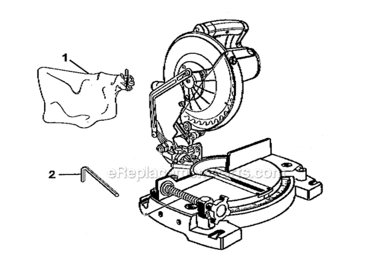 Page A Diagram and Parts List for WF10MSP  Homelite Miter Saw