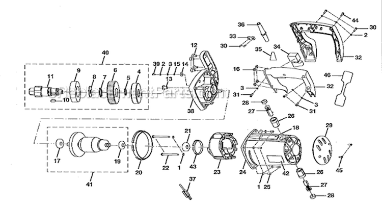 Page E Diagram and Parts List for WF10MSP  Homelite Miter Saw