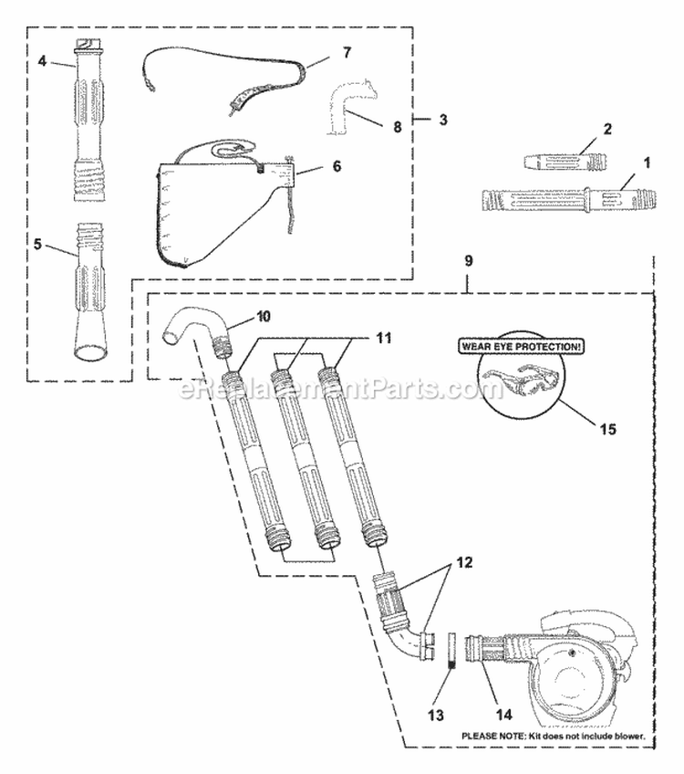 Page H Diagram and Parts List for Z25MHV UT-08076 Homelite Leaf Blower / Vacuum