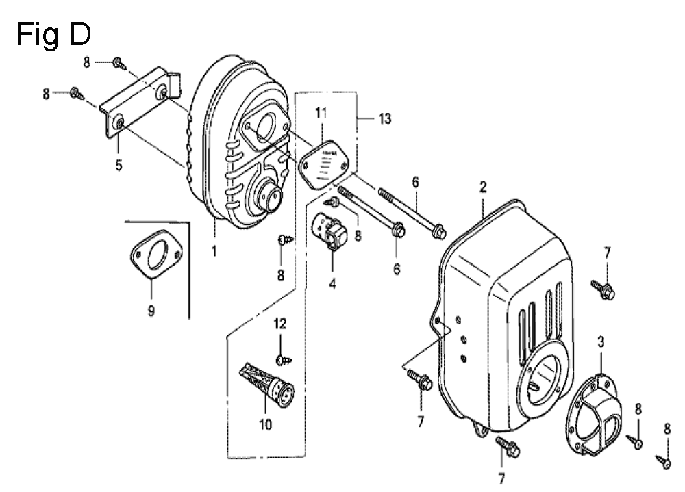 Fig-4 Diagram and Parts List for GC160 Type VHE Honda Engine