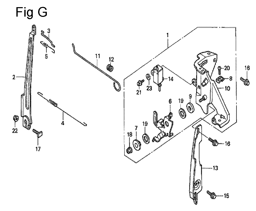 Fig-7 Diagram and Parts List for GC160 Type QHE3 Honda Engine