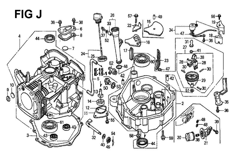 Fig-9 Diagram and Parts List for GXV340K2 Type DP26 Honda Engine
