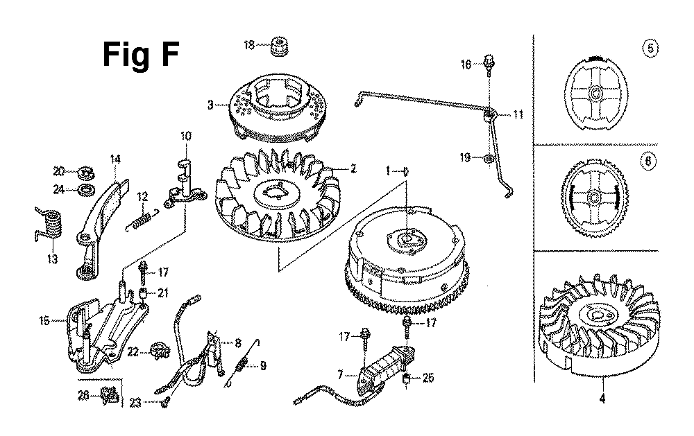 Fig-9 Diagram and Parts List for GXV120 Type N1B Honda Engine