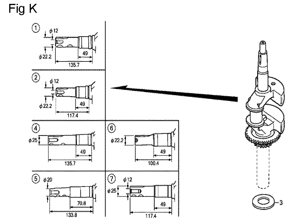 Fig-11 Diagram and Parts List for GCV190A Type A1AF Honda Engine