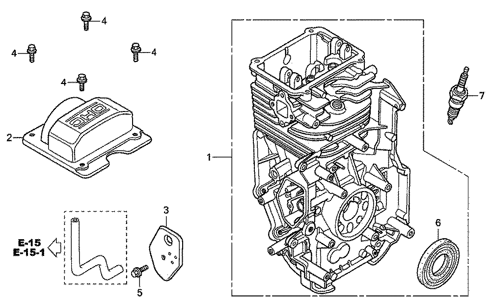 Fig-0 Diagram and Parts List for GC190A Type QHA Honda Engine