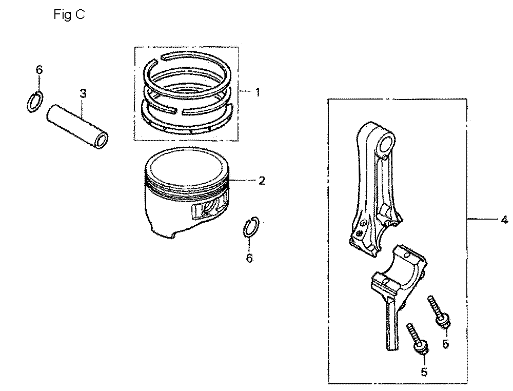 Fig-3 Diagram and Parts List for GC190A Type QHA Honda Engine
