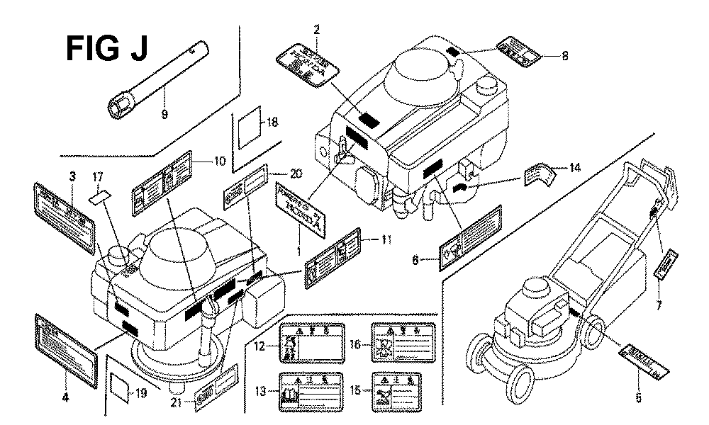 Fig-9 Diagram and Parts List for GXV160 Type SFSK Honda Engine