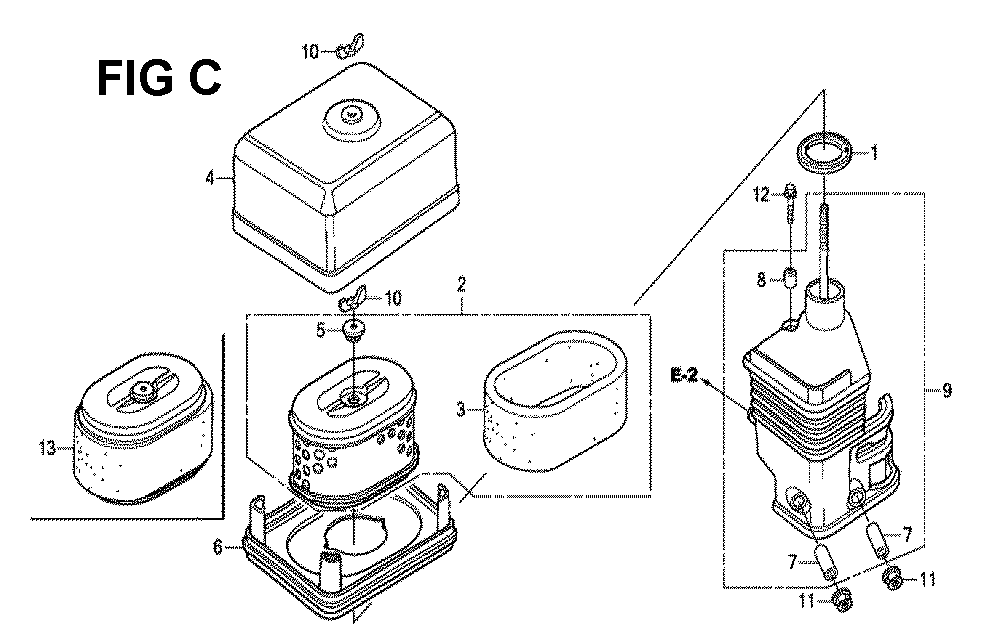Fig-6 Diagram and Parts List for GX160H1 Type SX3 Honda Engine