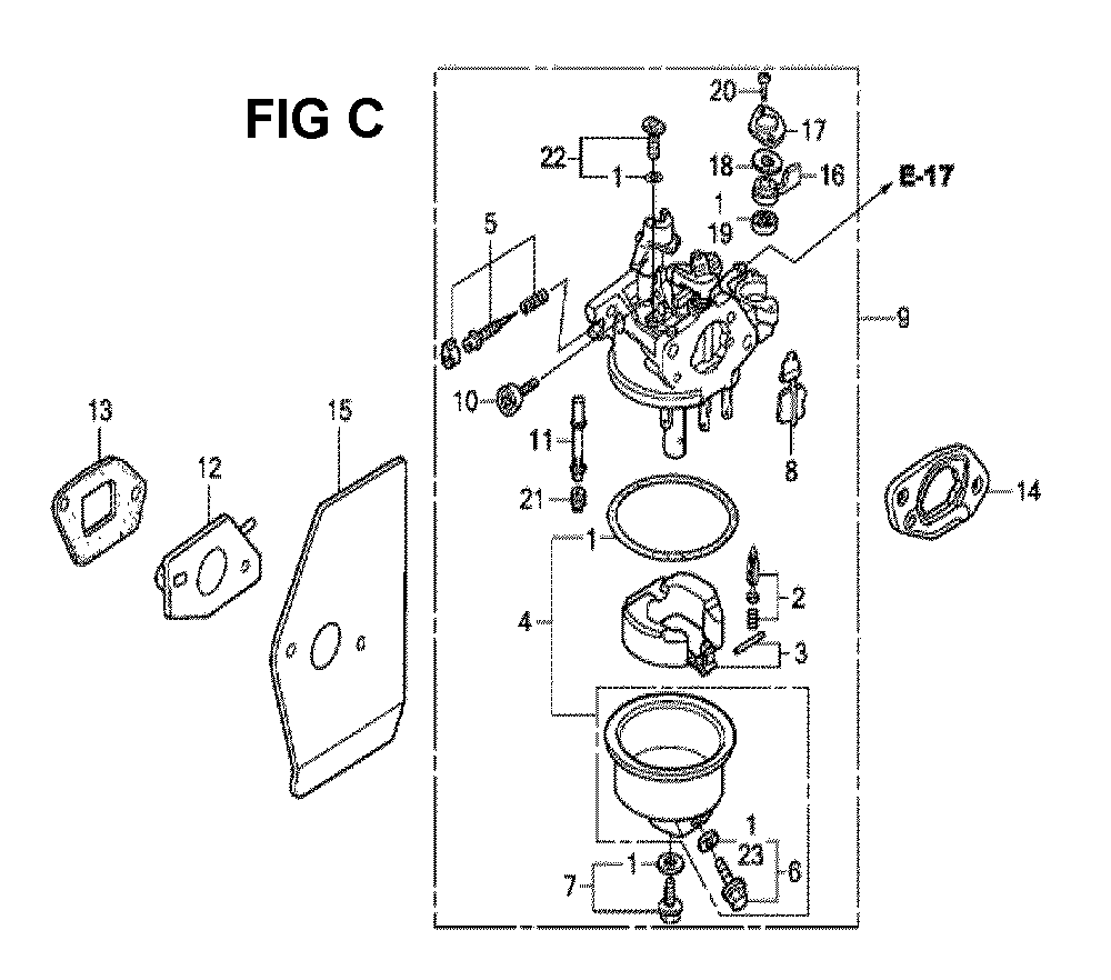 Fig-1 Diagram and Parts List for GXV160H2 Type N4 Honda Engine