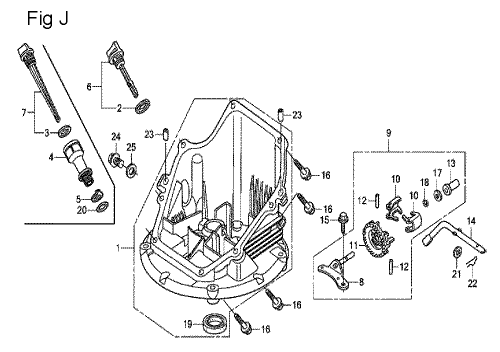 Fig-10 Diagram and Parts List for GCV190A Type A1AE Honda Engine