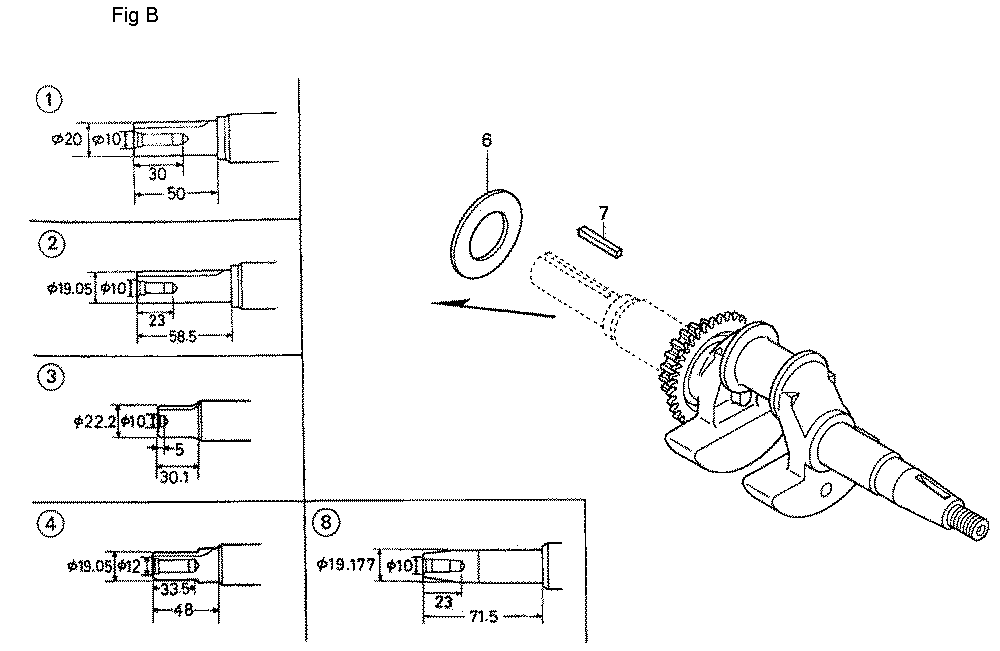 Fig-2 Diagram and Parts List for GC190A Type QEAF Honda Engine