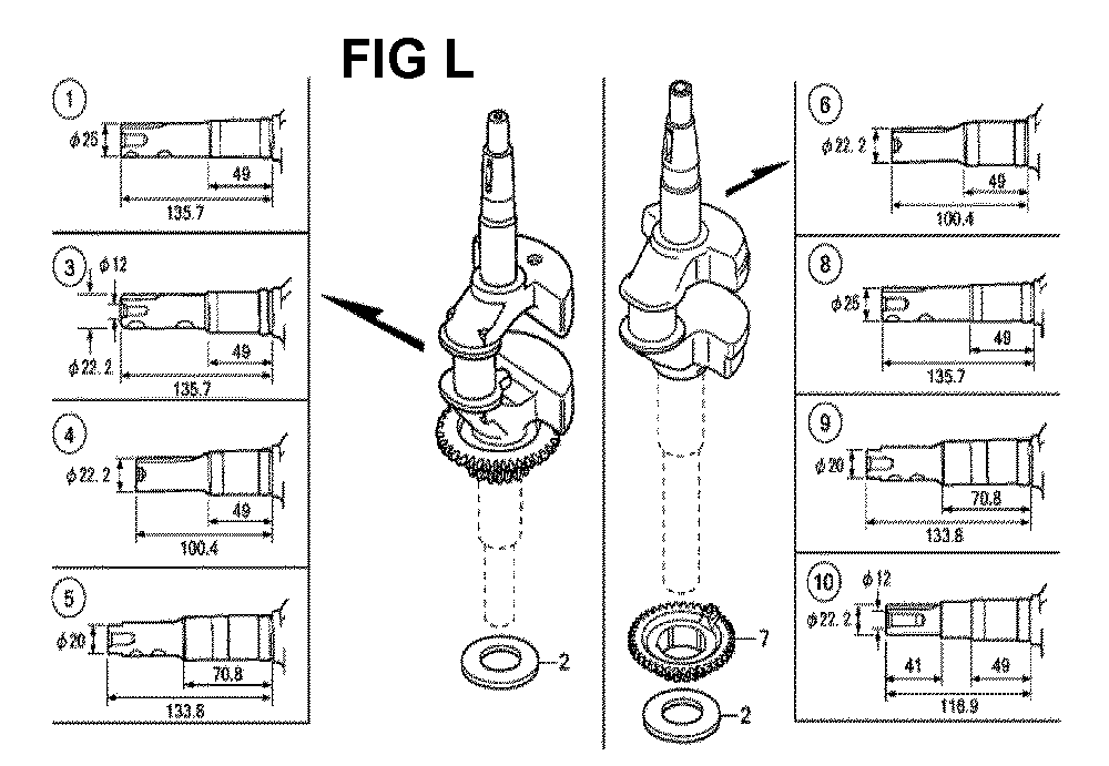 Fig-12 Diagram and Parts List for GCV190LA Type SBA Honda Engine