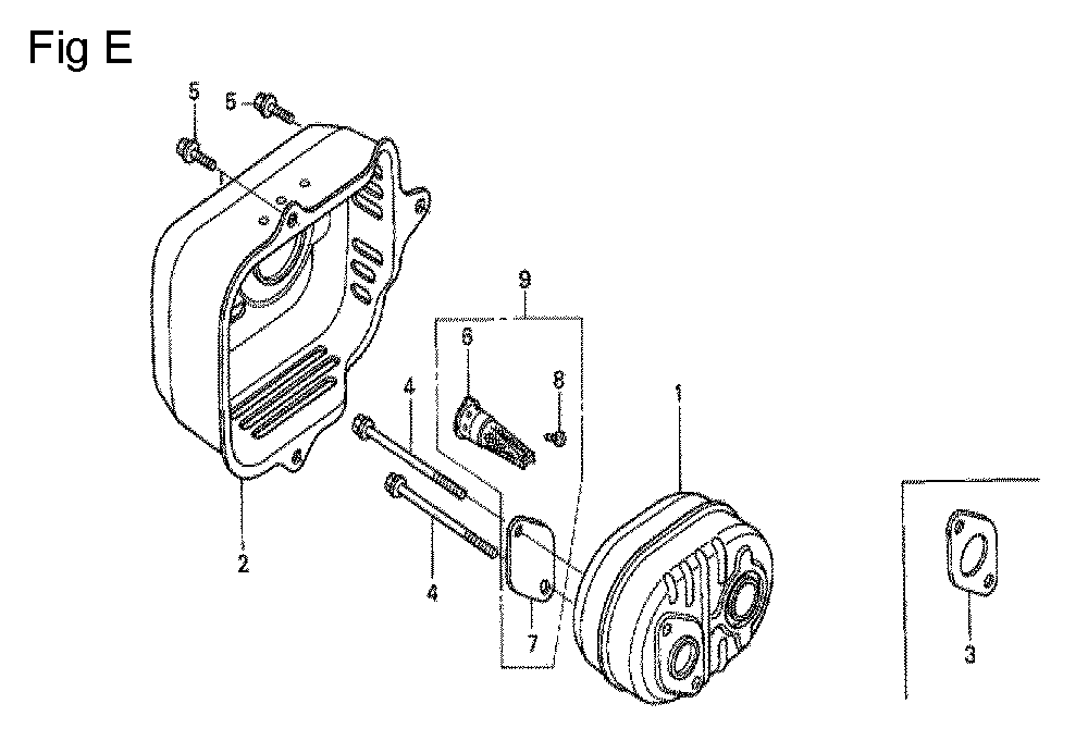 Fig-5 Diagram and Parts List for GCV190A Type E1A2 Honda Engine