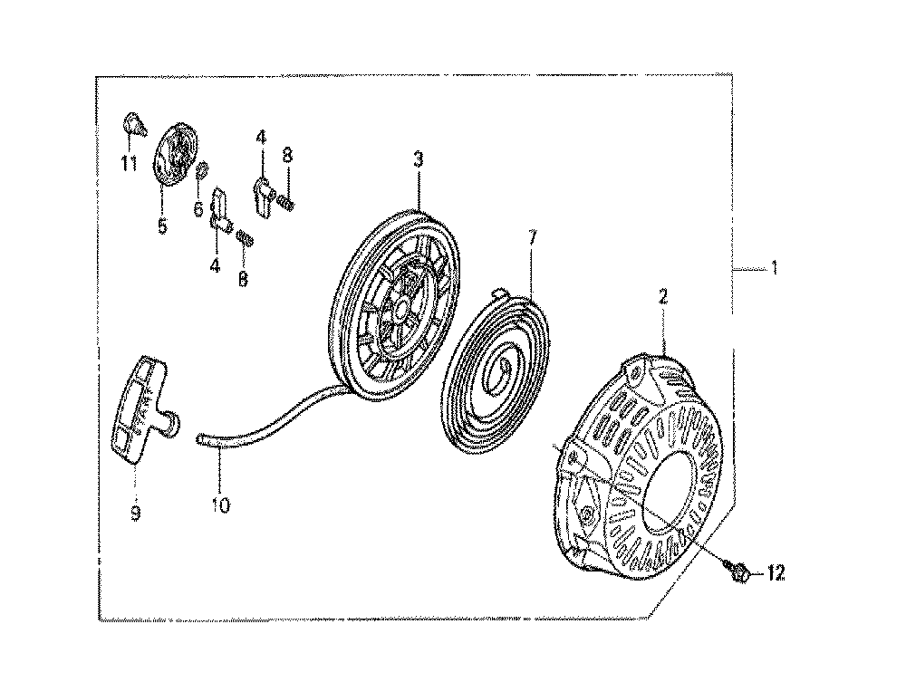 Fig-0 Diagram and Parts List for GX120K1 43-9099999 Honda Engine