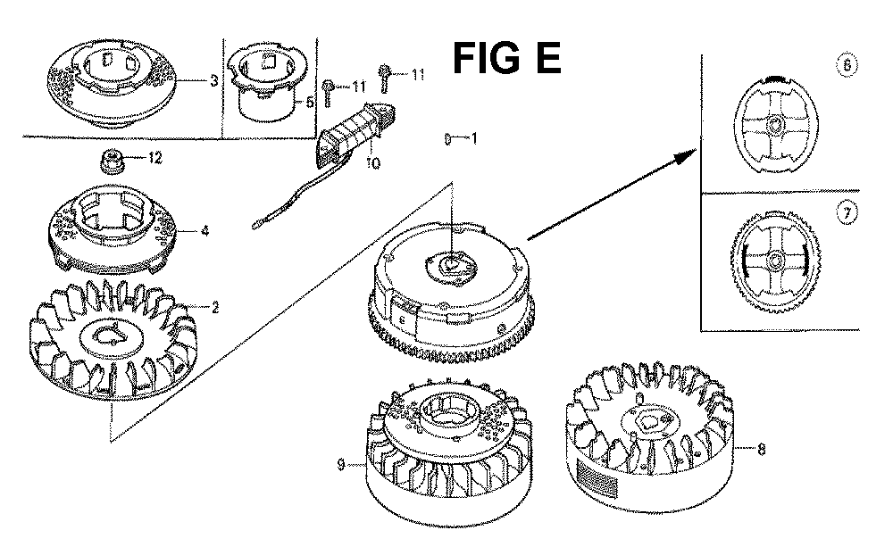 Fig-6 Diagram and Parts List for GXV160K1 Type N1S Honda Engine
