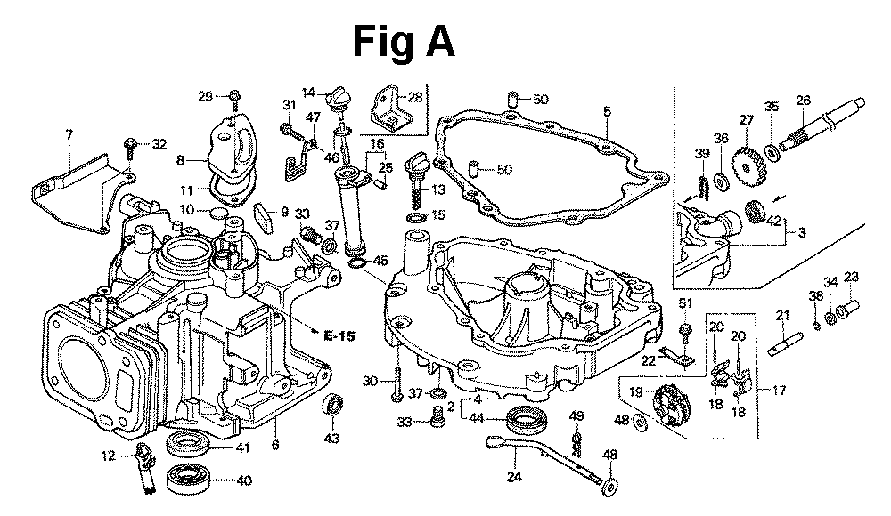 Fig-3 Diagram and Parts List for GXV120 Type N2CA Honda Engine