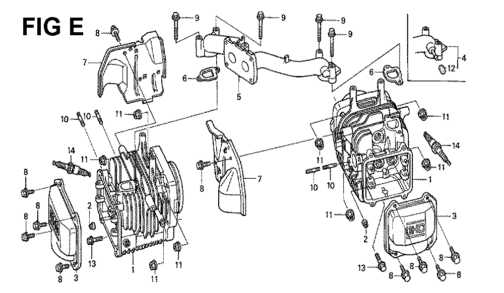 Fig-15 Diagram and Parts List for GXV530 Type UXE3 Honda Engine