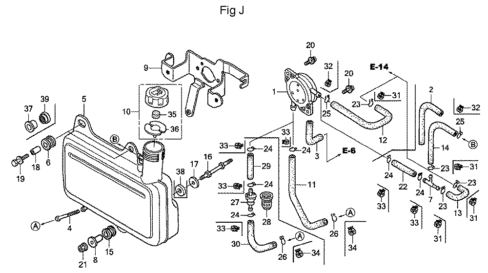 Fig-10 Diagram and Parts List for GC160A Type MHA2 Honda Engine