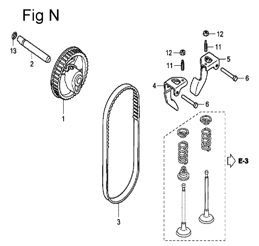 Fig-14 Diagram and Parts List for GC160 Type VXE Honda Engine