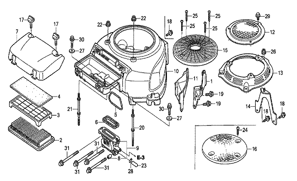 Fig-0 Diagram and Parts List for GXV530 U4-1070150 Honda Engine