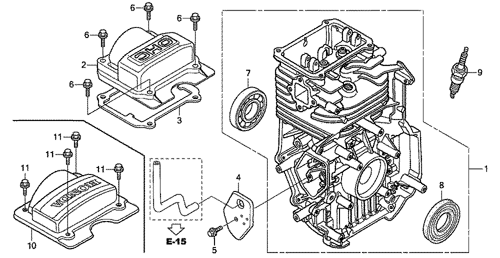 Fig-0 Diagram and Parts List for GS160LA Type QHAF Honda Engine