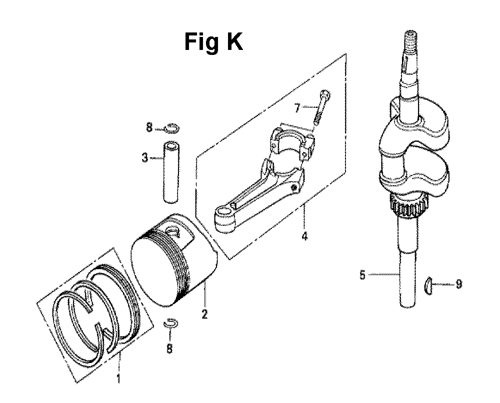 Fig-9 Diagram and Parts List for GXV120 Type N2F Honda Engine