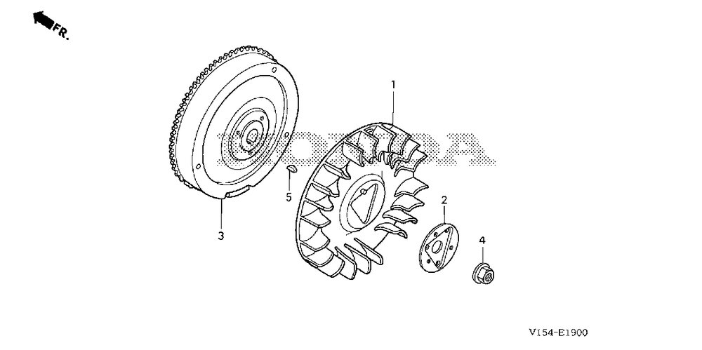 Flywheel Diagram and Parts List for HSM1336IK2 (Type  ATDR)(SBCJ-5500001 - 5509999) Honda Snow Blower