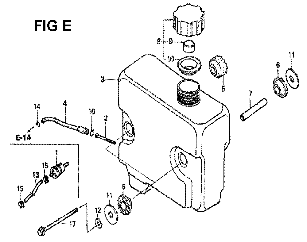 Fig-7 Diagram and Parts List for GXV340K2 Type DX3 Honda Engine