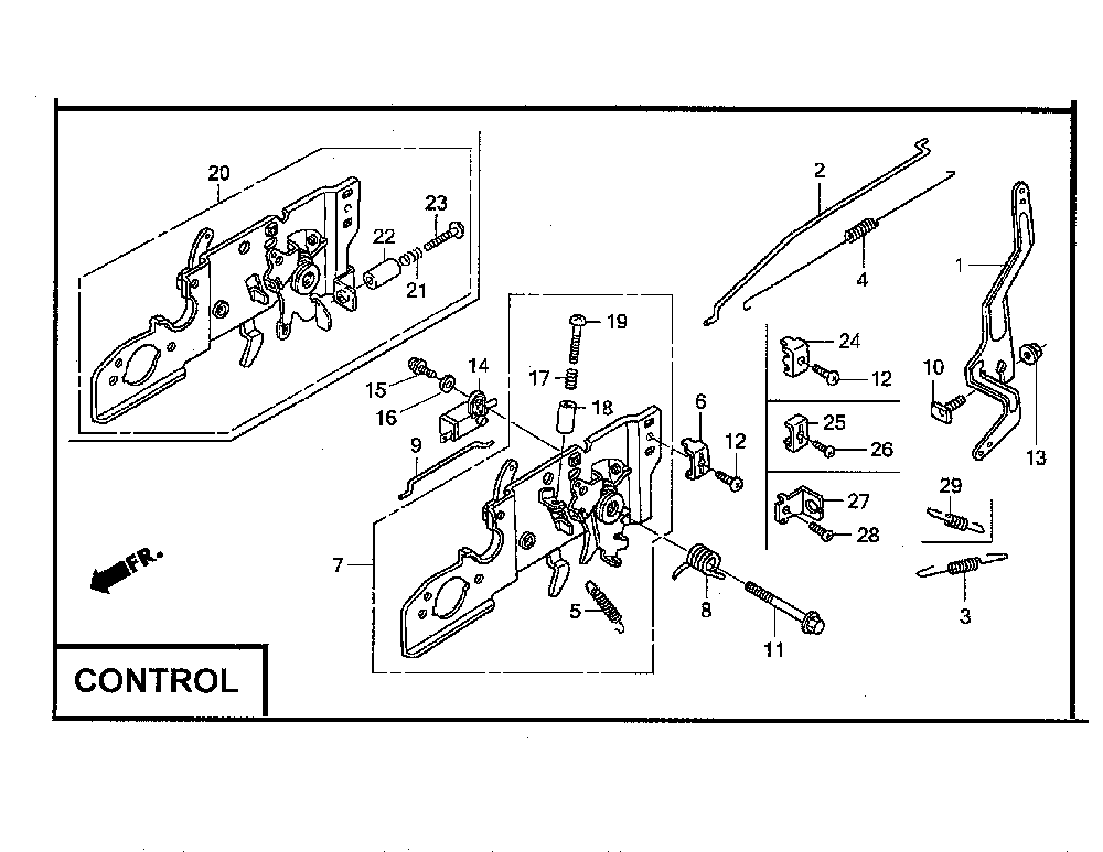 Control Diagram and Parts List for GCV160-LA0S3-ED  Honda Engine