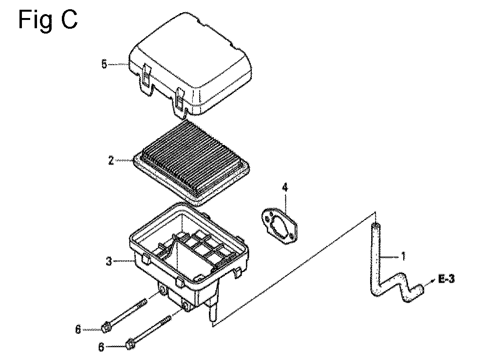Fig-3 Diagram and Parts List for GC190A Type QHE5 Honda Engine