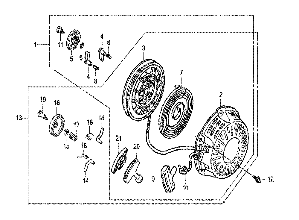 Fig-0 Diagram and Parts List for GX120T1 Type QH26 Honda Engine