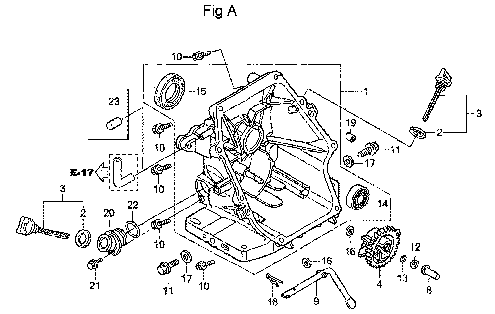 Fig-1 Diagram and Parts List for GC160A Type QEAF Honda Engine