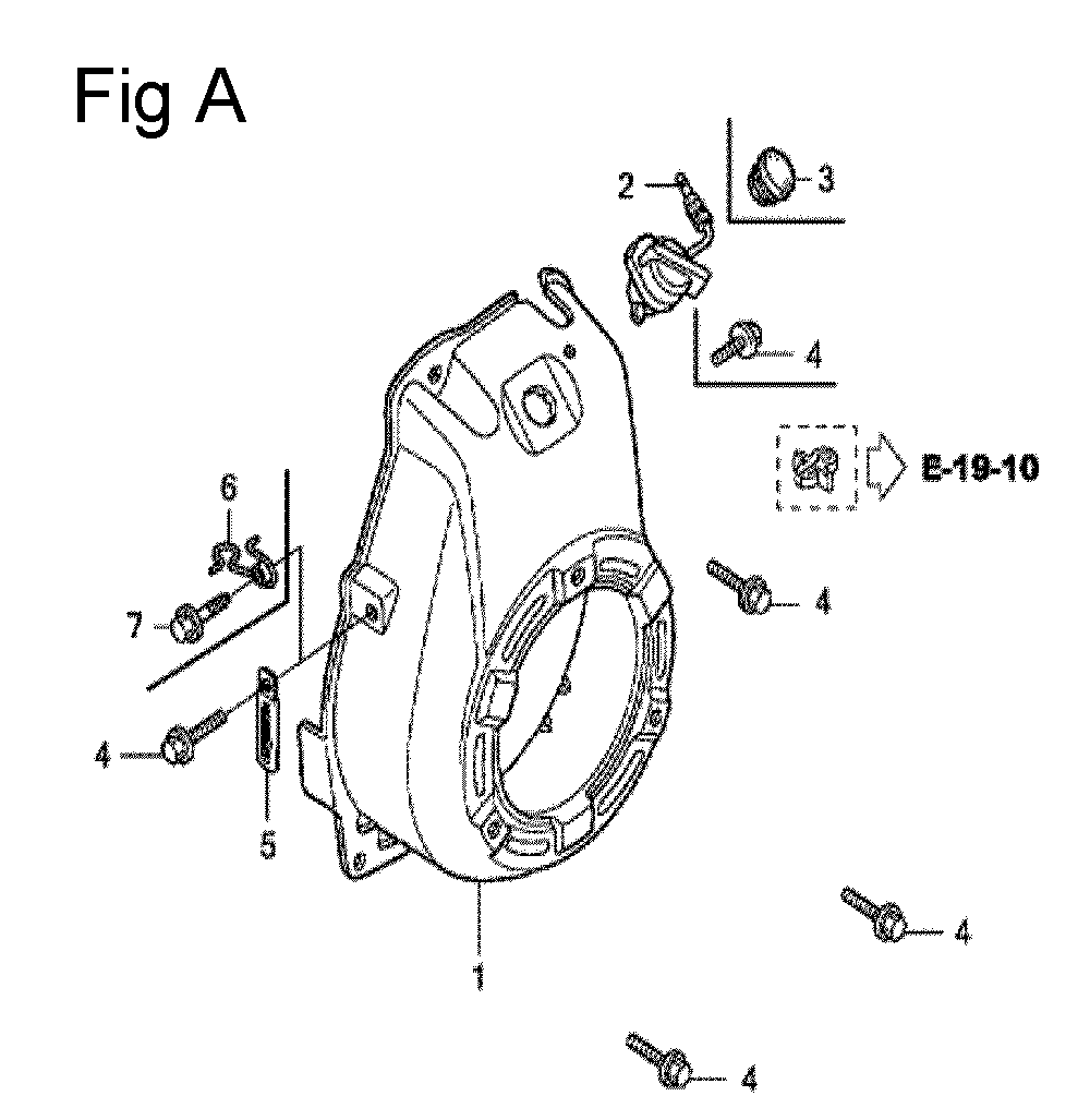 Fig-1 Diagram and Parts List for GX100U Type KRW2 Honda Engine