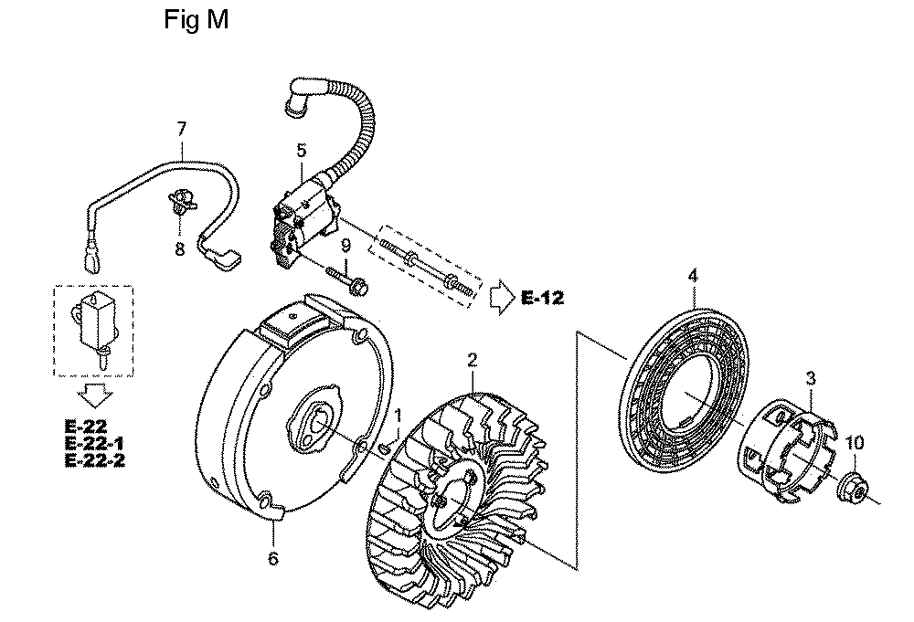 Fig-13 Diagram and Parts List for GC160LA Type QDE Honda Engine
