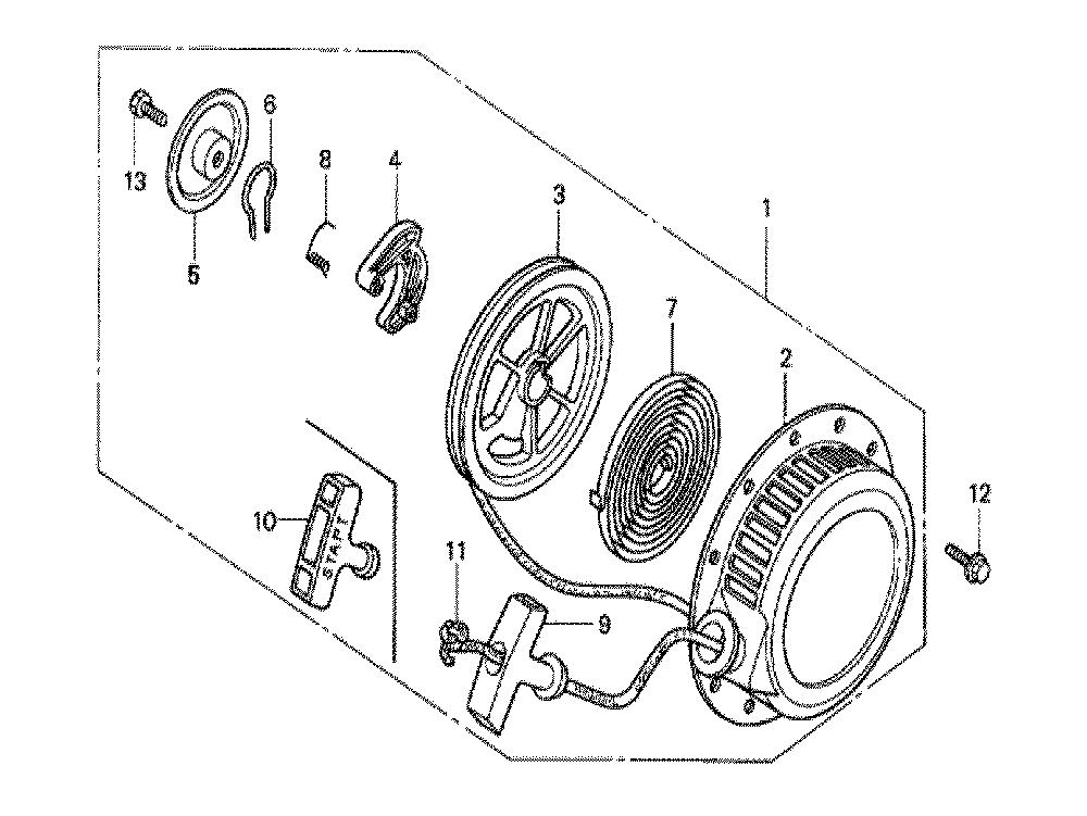 Fig-0 Diagram and Parts List for G100K1 Type SMB Honda Engine