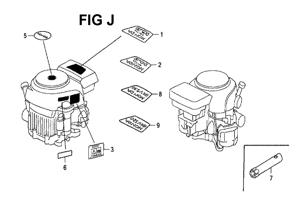 Fig-6 Diagram and Parts List for GXV530 Type DXA2A Honda Engine