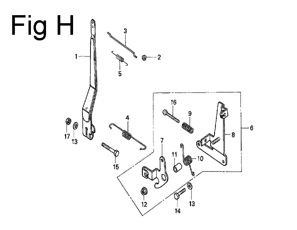 Fig-8 Diagram and Parts List for G100 Type MR Honda Engine