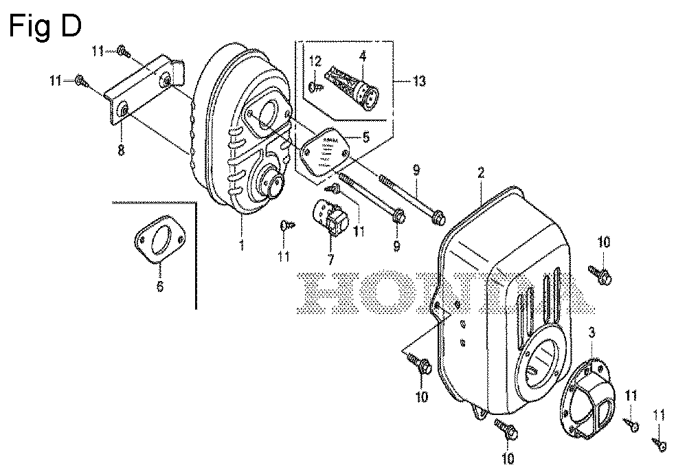 Fig-4 Diagram and Parts List for GS190A Type QBA1 Honda Engine