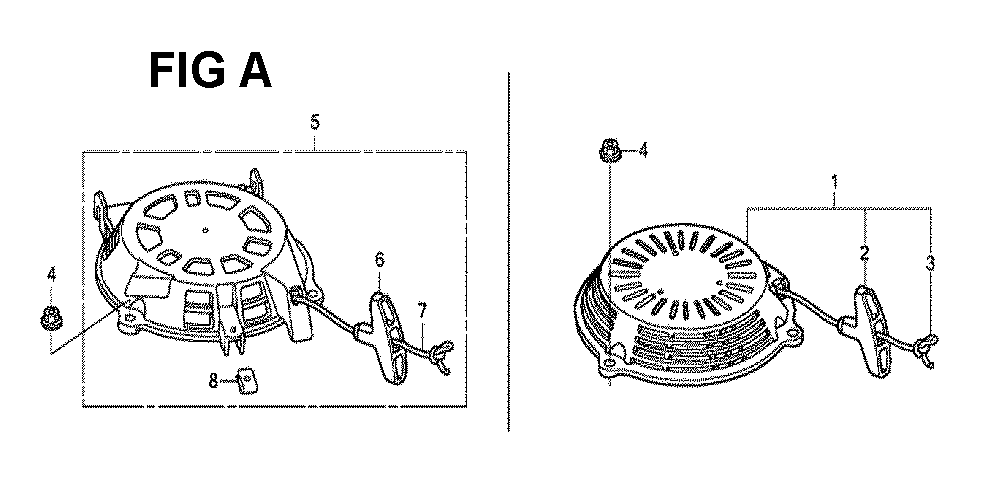 Fig-1 Diagram and Parts List for GCV190LA Type N5BR Honda Engine