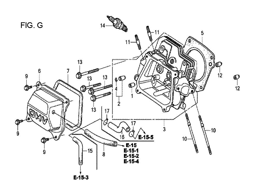 Fig-7 Diagram and Parts List for GX120T1 Type TX2 Honda Engine