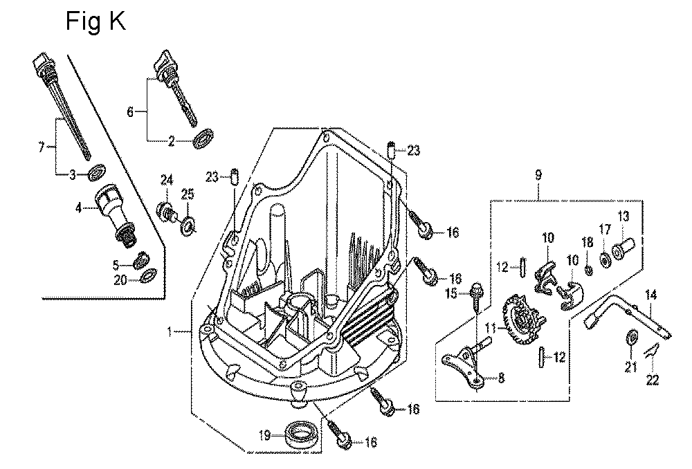 Fig-11 Diagram and Parts List for GCV190A Type S3A Honda Engine