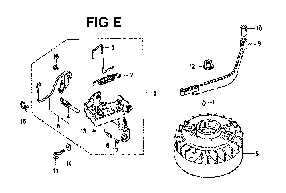 Fig-6 Diagram and Parts List for GXV160K1 Type A15 Honda Engine