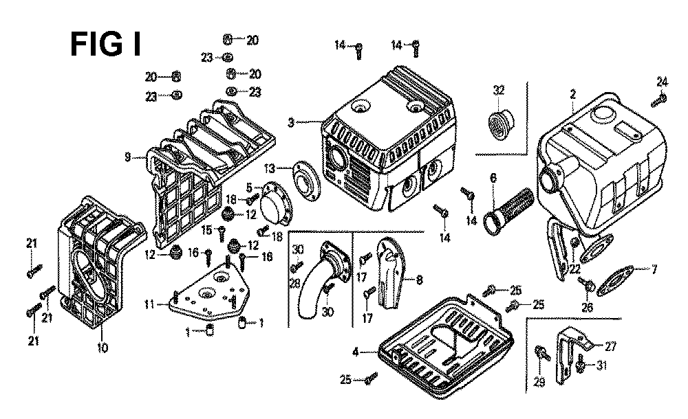 Fig-24 Diagram and Parts List for GX160K1 Type H1 Honda Engine
