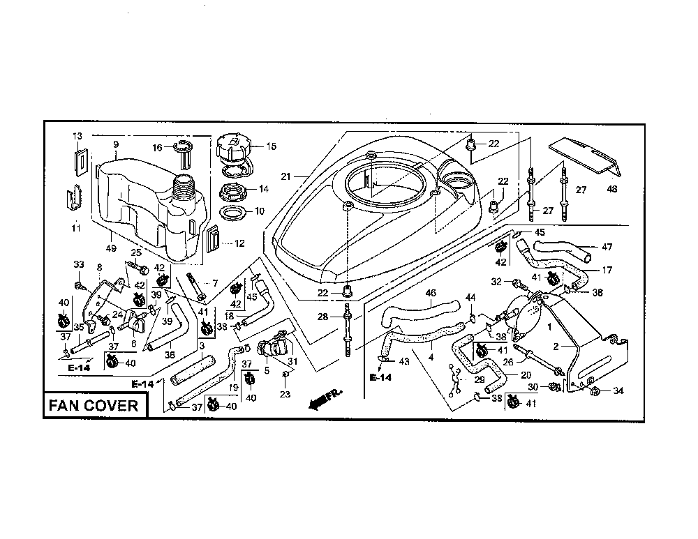 Fan cover Diagram and Parts List for GCV160-LAOS3A  Honda Engine