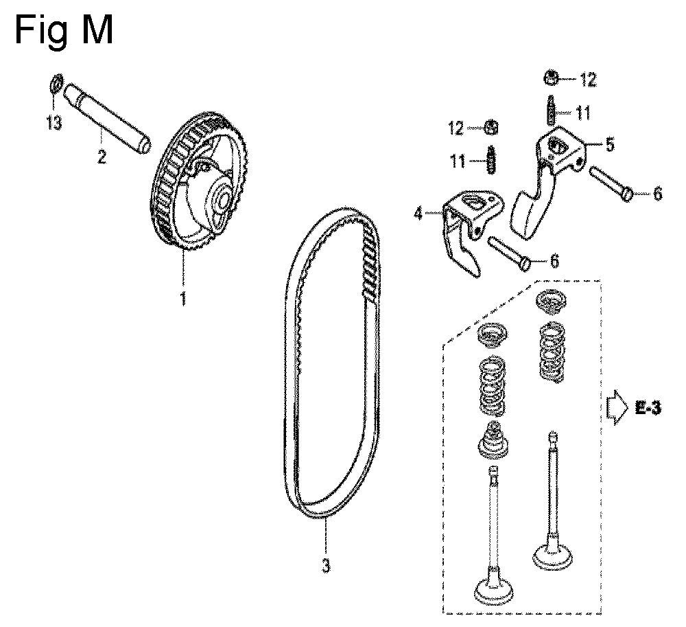 Fig-13 Diagram and Parts List for GC135 Type QHU1 Honda Engine